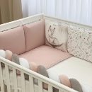 Set lenjerie patut bebe 7 piese Bambi roz (5)